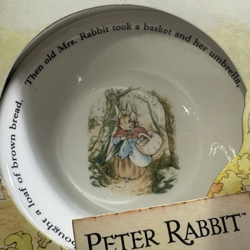 Vtg New Wedgwood Peter Rabbit 3-Piece Breakfast Set Bowl Plate Mug England